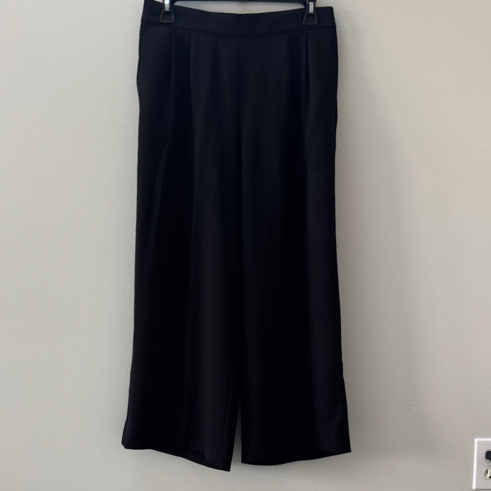 J. Crew Black Wide-Leg Trousers Cropped size 4
